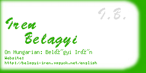 iren belagyi business card